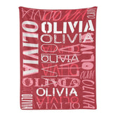 Lofaris Personalized Name Red Throw Blanket Kid Family Gift